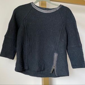 Madewell Cashmere Sweater w Leather! - XS